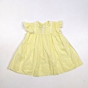 Vintage Honeysuckle Dress Baby Girls Sz 12m Yellow Daisy Dainty Everyday